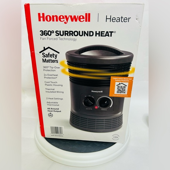 Honeywell HHF360B 1500W 360˚ Surround Indoor Heater Black - BRAND NEW SEALED - Picture 2 of 5